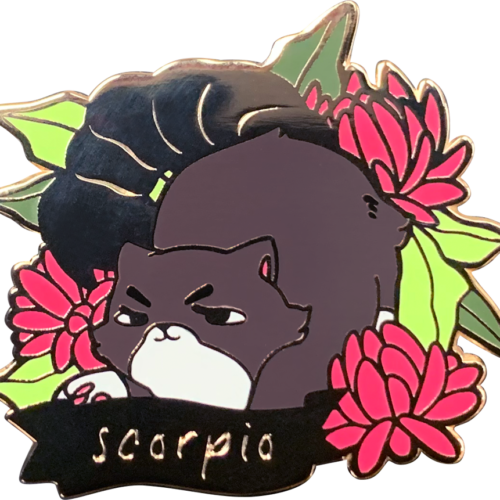 Cat Astrology Scorpio Enamel Pin