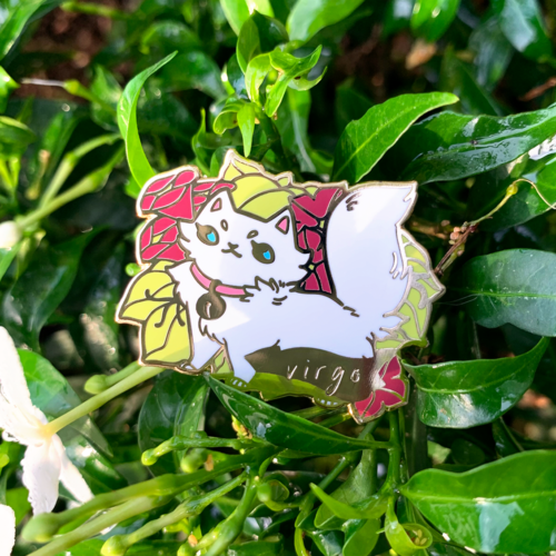 Cat Astrology Virgo Enamel Pin